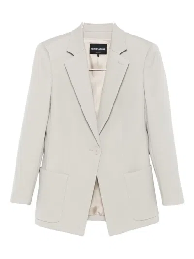 GIORGIO ARMANI SINGLE-BUTTON PATCH-POCKET BLAZER