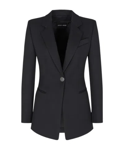 GIORGIO ARMANI SINGLE BUTTON WAISTED BLAZER