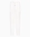 Giorgio Armani Single-dart, Pure Linen Canvas Trousers In White