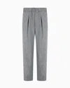 Giorgio Armani Single-pleat, Denim-effect Linen And Virgin Wool Trousers