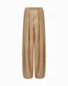 Giorgio Armani Single-pleat Jersey Trousers With A Flocked Print And Sequins In Gold