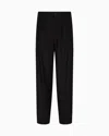 Giorgio Armani Single-pleat Lightweight Wool Cloth Trousers In Black