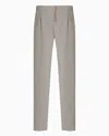 Giorgio Armani Single-pleat, Linen-canvas Trousers In Beige