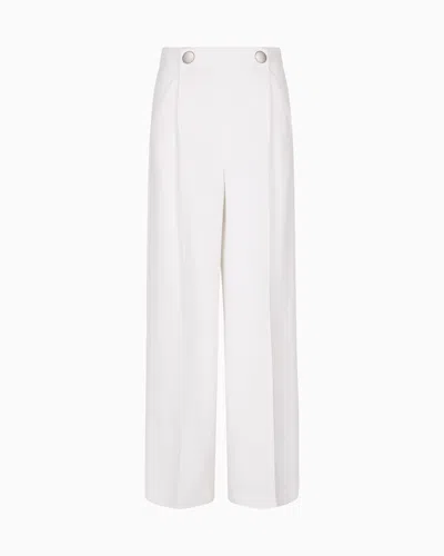 Giorgio Armani Single-pleat, Silk Crêpe Cady Trousers In White