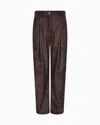 Giorgio Armani Single-pleat Trousers In Alcantara-effect Jersey In Brown