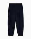 Giorgio Armani Single-pleat Trousers In Lightweight Cashmere Cloth In Blue