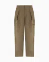 Giorgio Armani Single-pleat Trousers In Linen And Lyocell