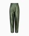 Giorgio Armani Single-pleat Trousers In Printed Silk-shantung In Green