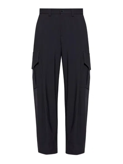 Giorgio Armani Single-pleat Trouserspure Virgin Wool Crepe In Black