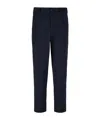 Giorgio Armani Cupro And Viscose Jacquard One-dart Trousers In Black