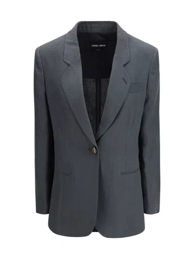 Giorgio Armani Single-breasted Jacket In Green