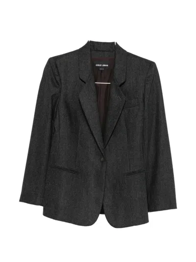 Giorgio Armani Single-breasted Notched-lapel Blazer In Gray