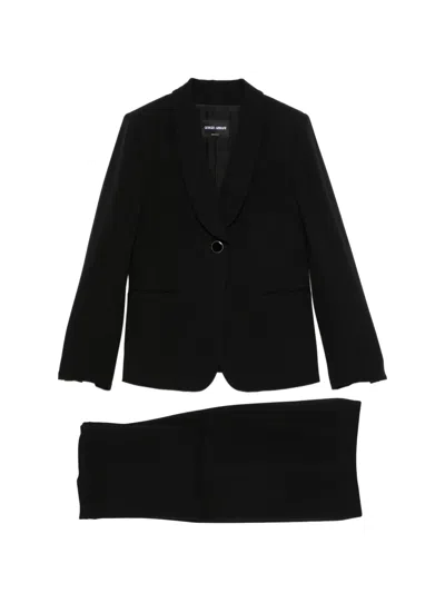 Giorgio Armani Single-breasted Shawl-lapel Suit In Black