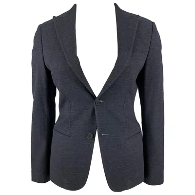 Pre-owned Giorgio Armani Size 10 Navy Wool Jacket Blazer In Blue