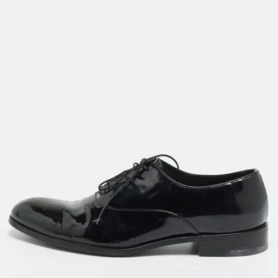Pre-owned Giorgio Armani Size 43 Black Patent Leather Lace Up Oxfords