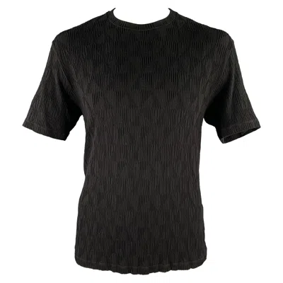 Pre-owned Giorgio Armani Size Xl Black Jacquard Viscose Blend T-shirt