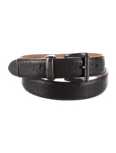 Pre-owned Giorgio Armani Skinny Leather Belt In Black