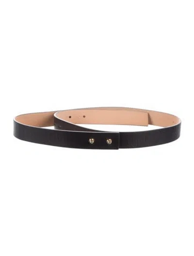 Pre-owned Giorgio Armani Skinny Leather Belt In Black