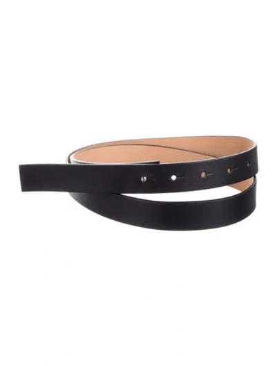 Pre-owned Giorgio Armani Skinny Leather Belt In Blue
