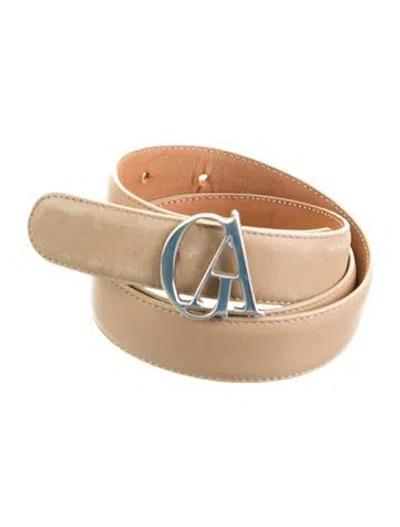 Pre-owned Giorgio Armani Skinny Leather Belt In Neutral