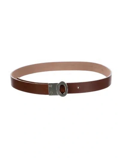 Pre-owned Giorgio Armani Skinny Leather Waist Belt In Brown