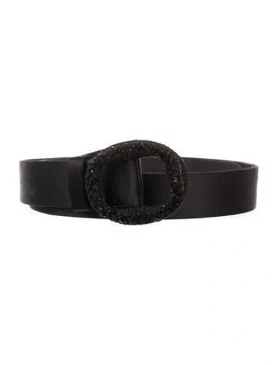 Pre-owned Giorgio Armani Skinny Satin Waist Belt In Black