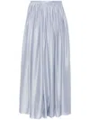 Giorgio Armani Silk Maxi Skirt In Blue