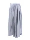 Giorgio Armani Silk Maxi Skirt In Blue
