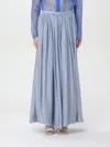 Giorgio Armani Silk Maxi Skirt In Blue