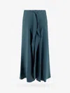 Giorgio Armani Silk Skirt With Rouches Detail In Green