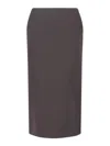 Giorgio Armani Knee-length Tailored Skirt With Subtle Back Slit In Brown