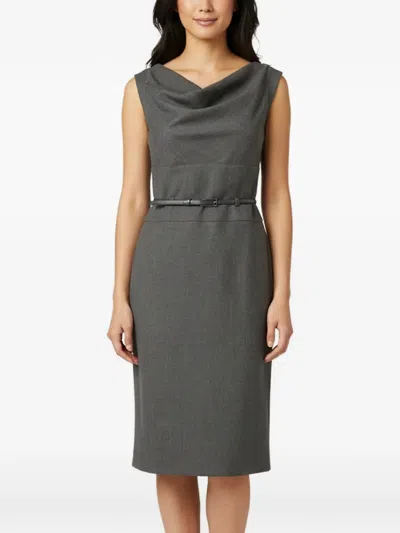 Pre-owned Giorgio Armani Sleeveless Belted Dress In Grey