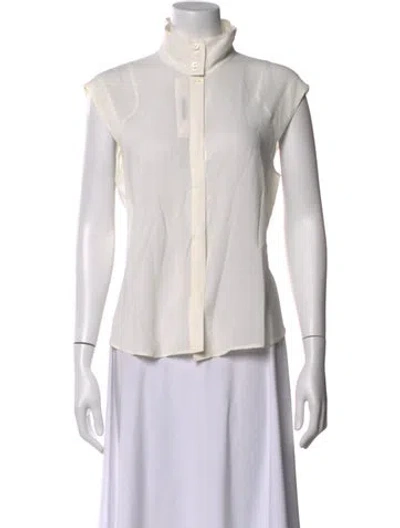 Pre-owned Giorgio Armani Sleeveless Blouse In Grey