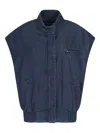 Giorgio Armani Denim Collection Lyocell Sleeveless Blouson In Blue