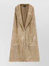 Giorgio Armani Long Jersey Waistcoat With A Flocked Print And Sequins In Gold