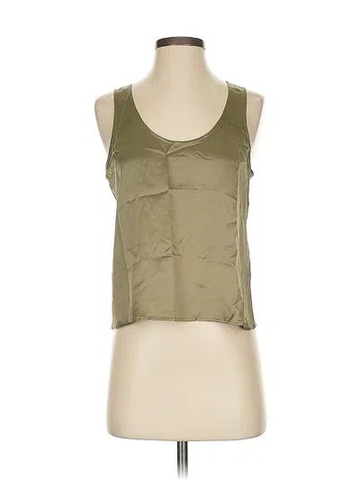 Pre-owned Giorgio Armani Sleeveless Silk Top Green Scoop Neck Tops