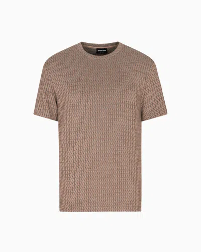 Giorgio Armani Slim Fit T-shirts In Brown