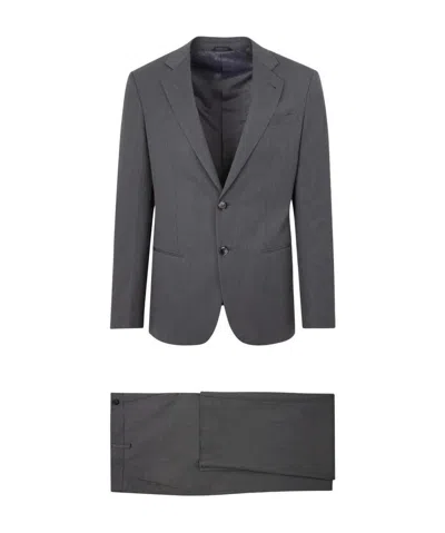 Giorgio Armani Slim-fit Wool Two-piece Suit In Black