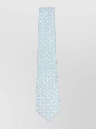 Giorgio Armani Slim Patterned Tie Featuring Pointed Tip In Blue