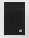Giorgio Armani Official Store Card Holder In Embossed Leather