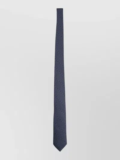 Giorgio Armani Slim Tie Diagonal Pattern Refined Design In Blue