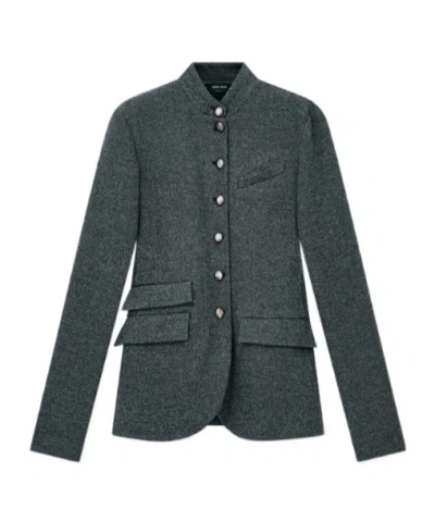Giorgio Armani Slim-fit Blazer In Herringbone Effect Jersey In Multi