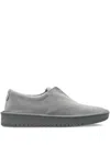 Giorgio Armani Slip-on Leather Sneakers In Gray
