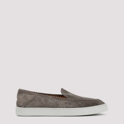 Giorgio Armani Slip On Shoes In Grey