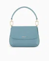 Giorgio Armani Small La Prima Soft Baguette Bag In Nappa Leather In Light Blue