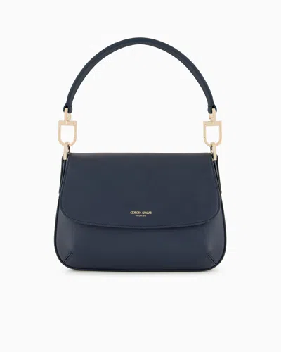 Giorgio Armani Small La Prima Soft Nappa Leather Handbag In Blue
