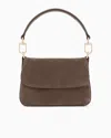 Giorgio Armani Small La Prima Soft Suede Handbag In Brown