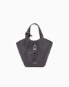 Giorgio Armani Small Pebbled Leather Handbag In Brown