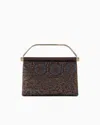 Giorgio Armani Small Satin And Rhinestone Handbag In Brown