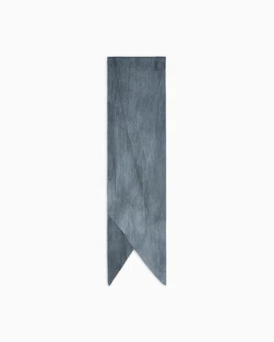 Giorgio Armani Small Silk Scarf In Gray